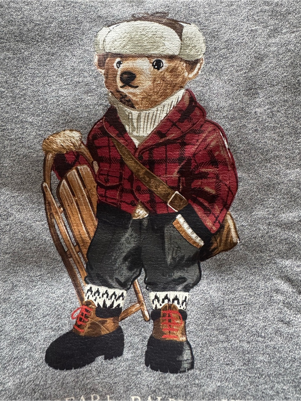 Polo Ralph Lauren Sled Polo Bear Sweatshirt Gray Kids Size S/8 - Picture 4 of 12